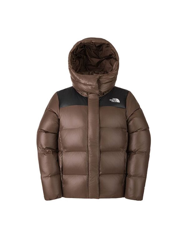 THE NORTH FACE W SHINING PUFFY DOWN JACKET (AISA SIZE) - SMOKEY BROWN/TNF